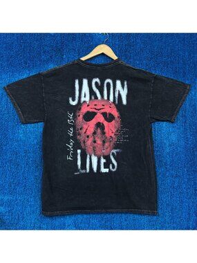 Bloody Disgusting x Friday the 13th Horror Movie Mineral Wash T-Shirt Size Large